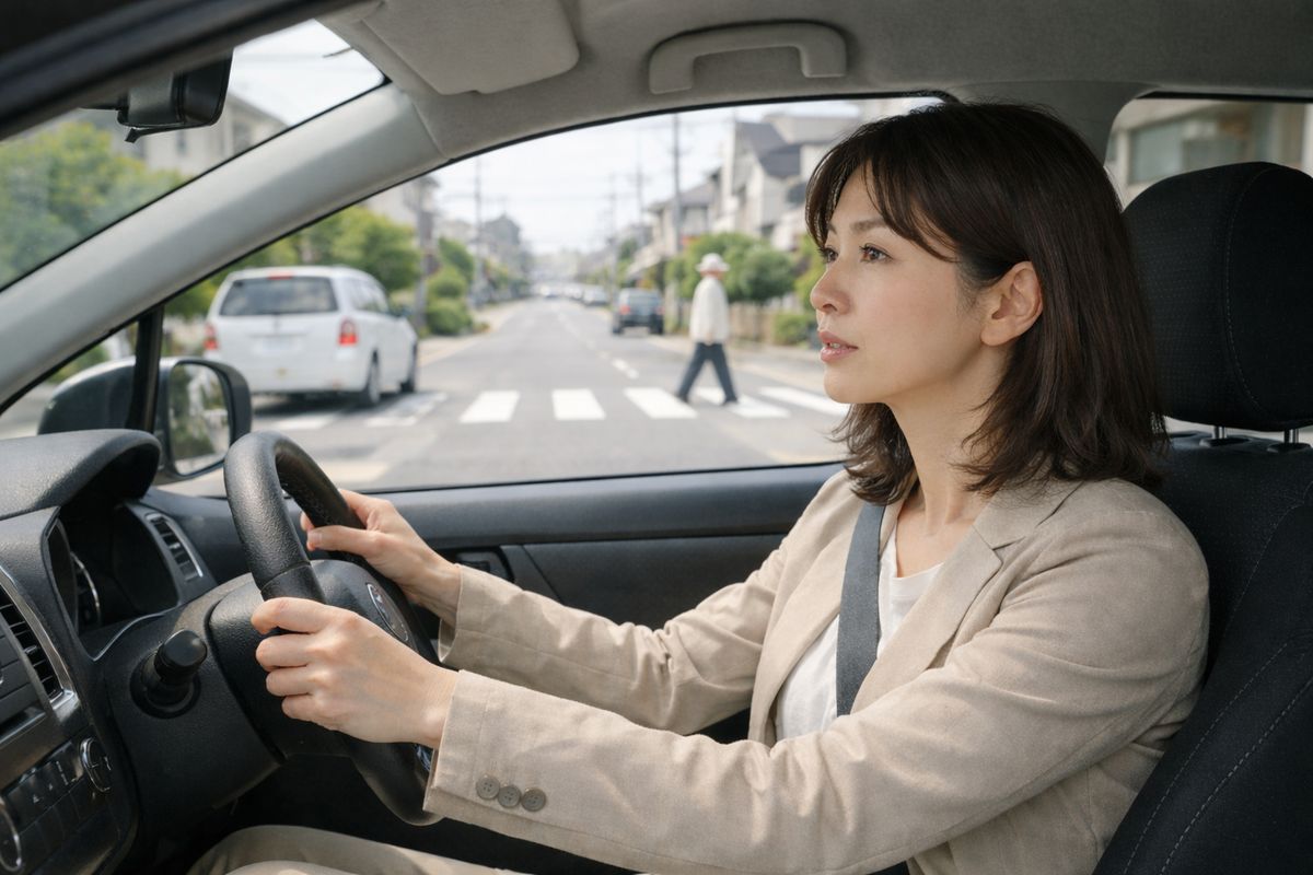 送迎ルートで情報量が増え少し迷いが出る状況を落ち着いて受け止める様子