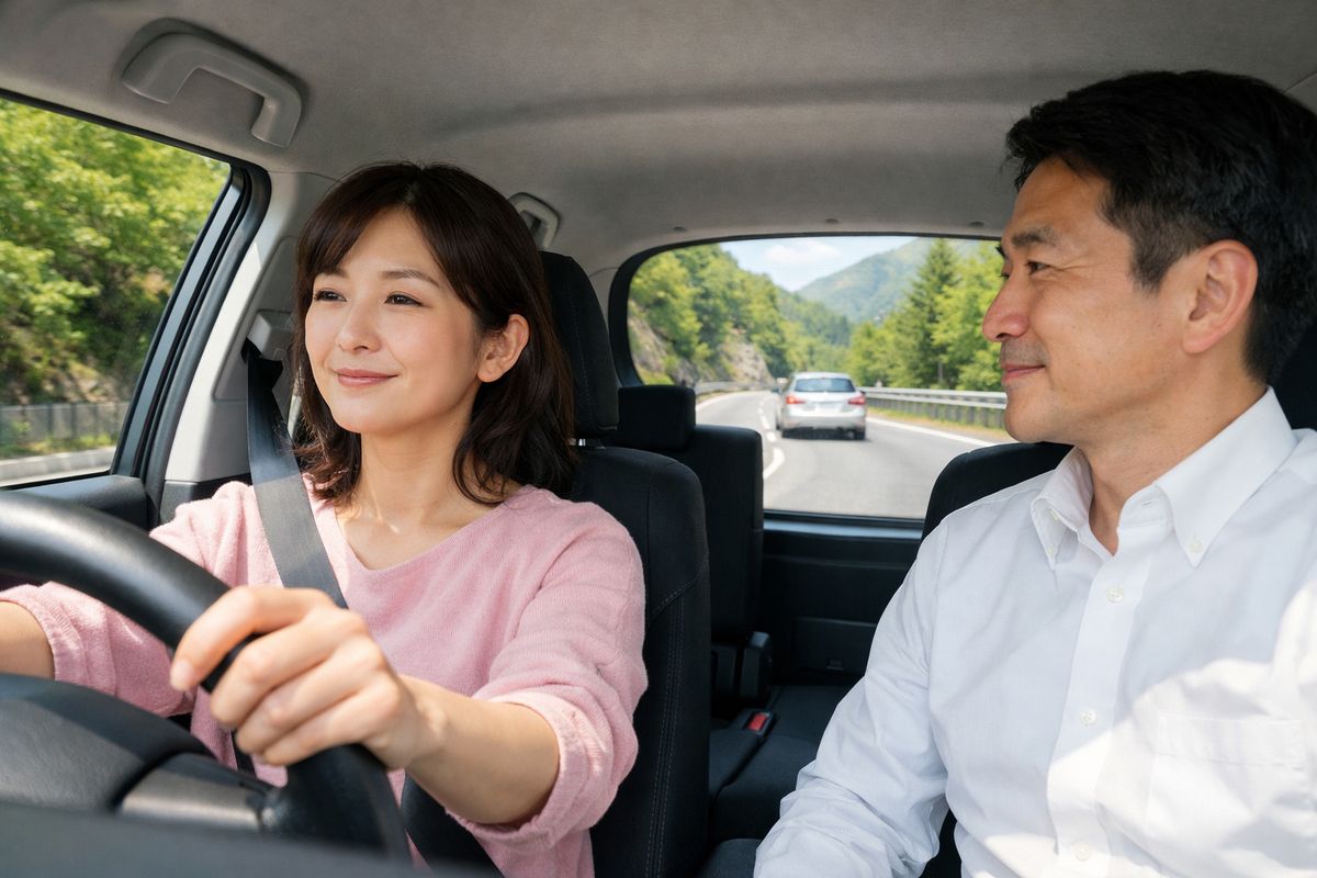 山道やカーブでも速度と車間を安定させ落ち着いて走れるようになる練習風景