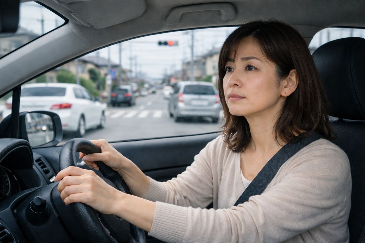 周囲の車の動きが気になりすぎて判断に迷い、不安が強くなっている様子